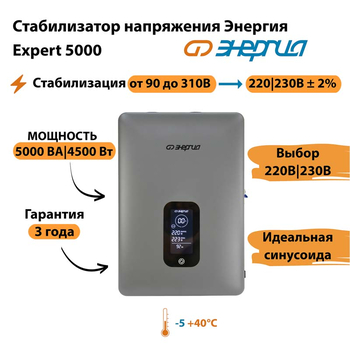 Инверторный cтабилизатор напряжения Энергия Expert 5000 - Стабилизаторы напряжения - Инверторные - Магазин электрооборудования Проф-Электрик